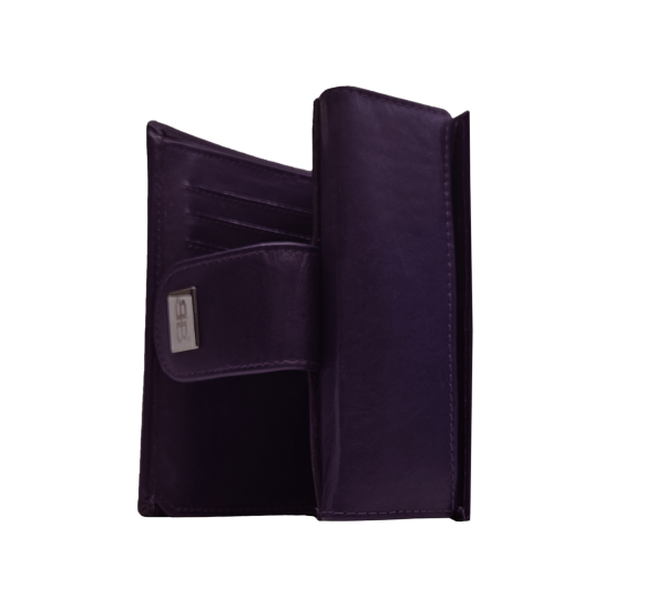 Mittlere Damenbörse mit Überschlag Echtleder